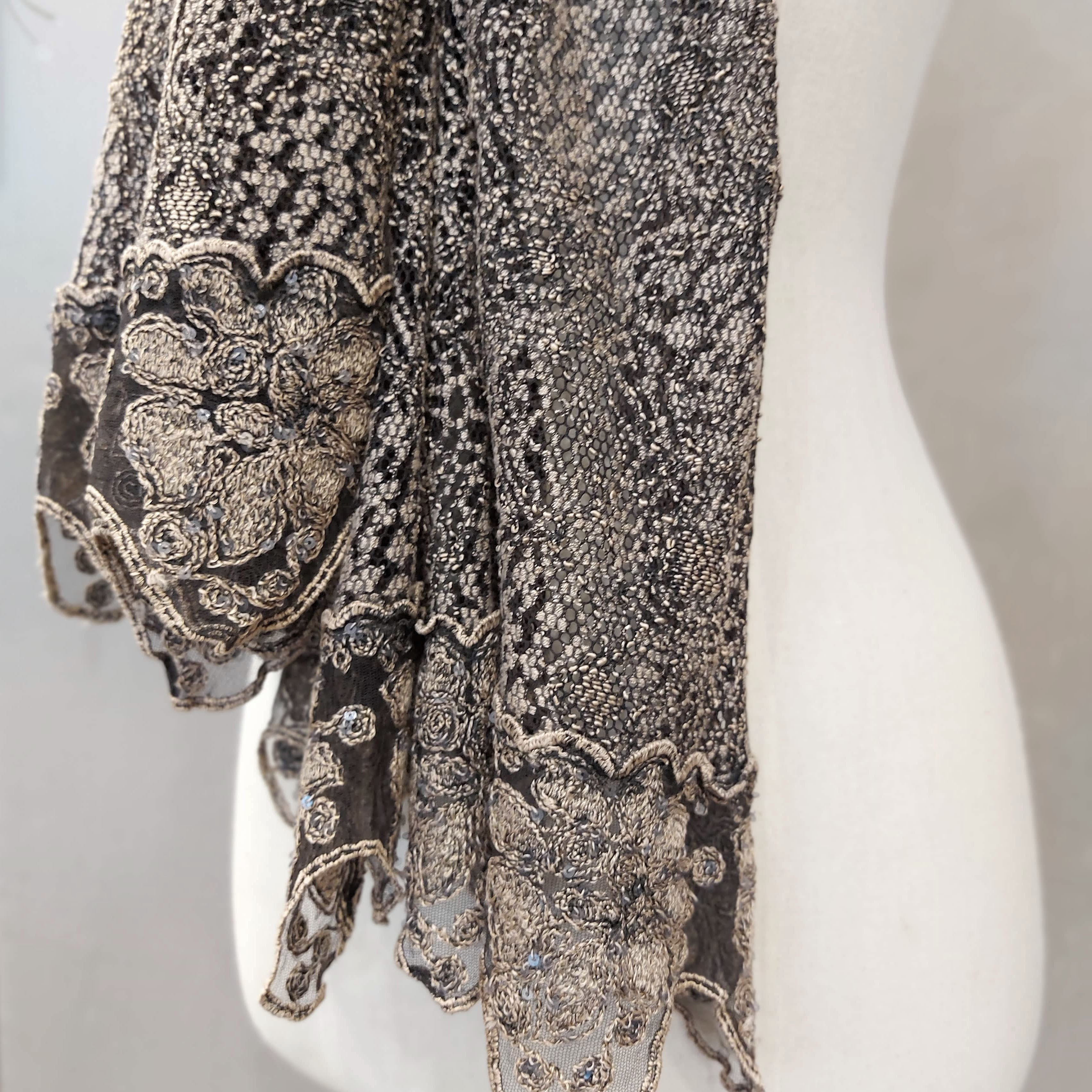 "GISELLE" BROWN full lace scarf