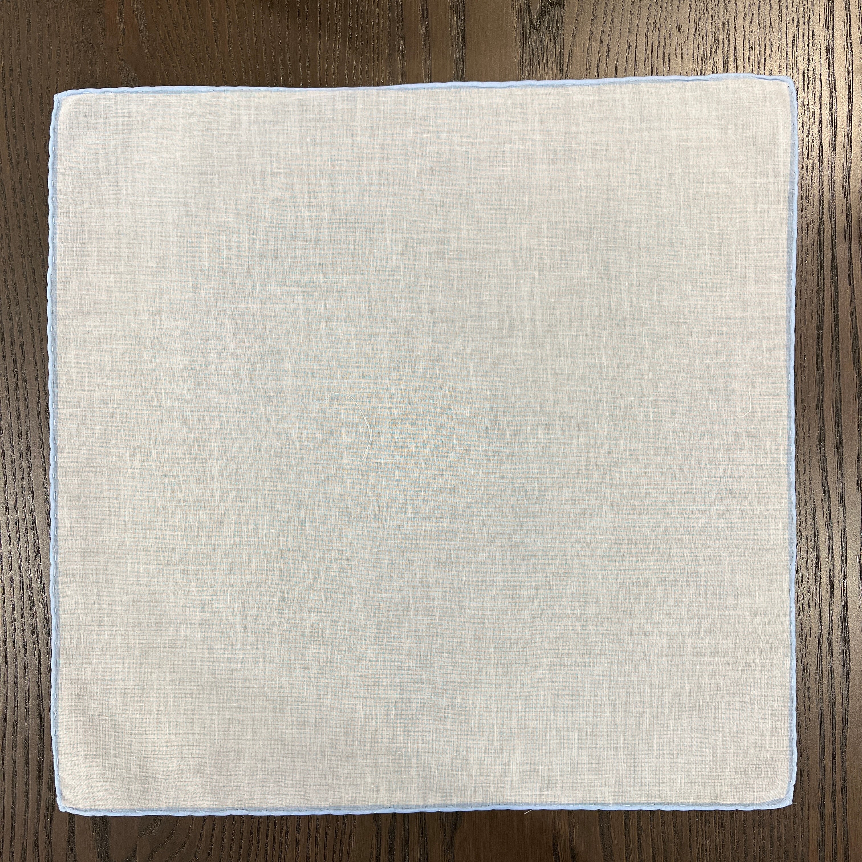 "Giorgio" Azzurro hand made color piping extra fine cotton men's handkerchief