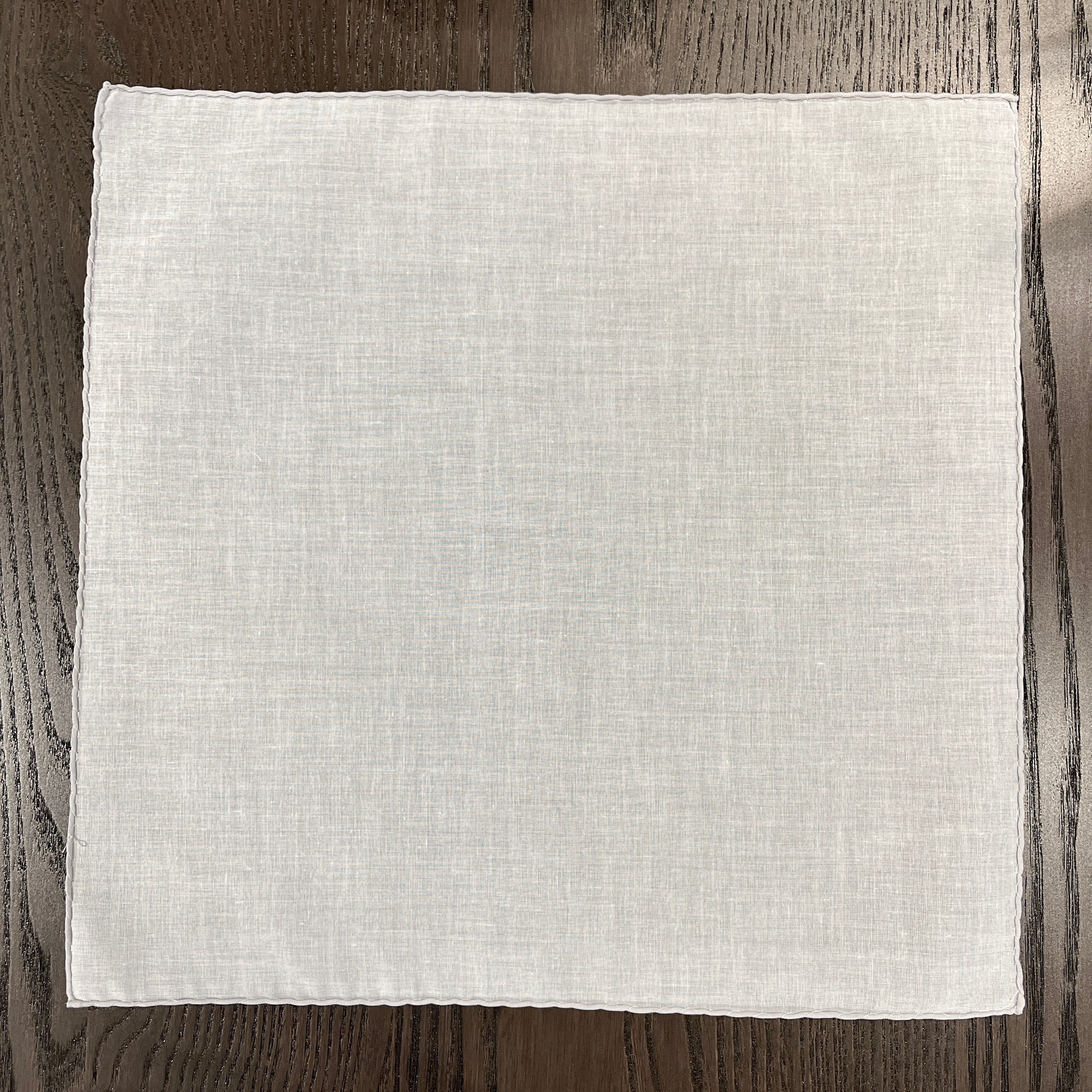 "Giorgio" Grey hand made color piping extra fine cotton men's handkerchief