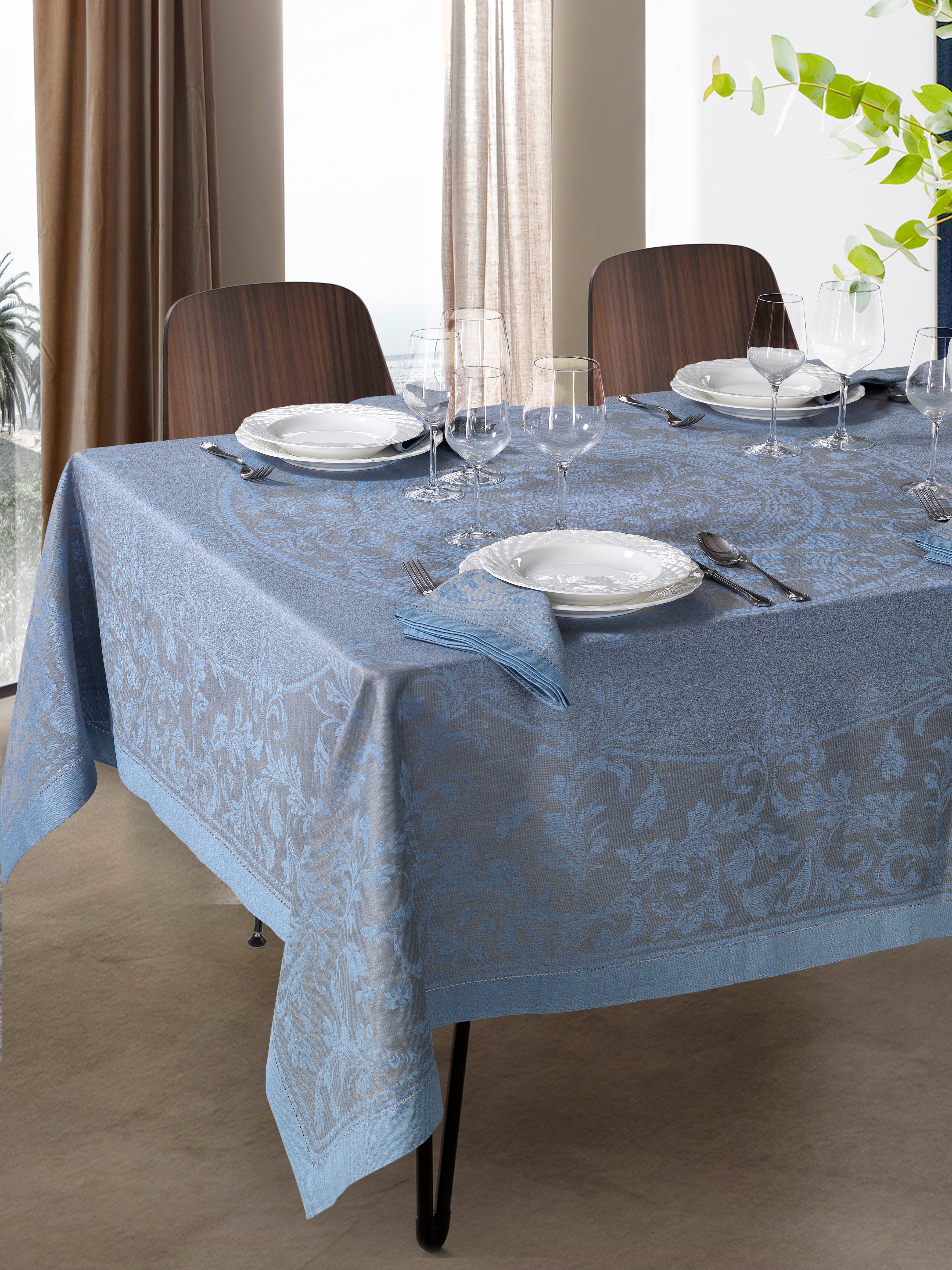 "FIOCCO" JACQUARD BLUE