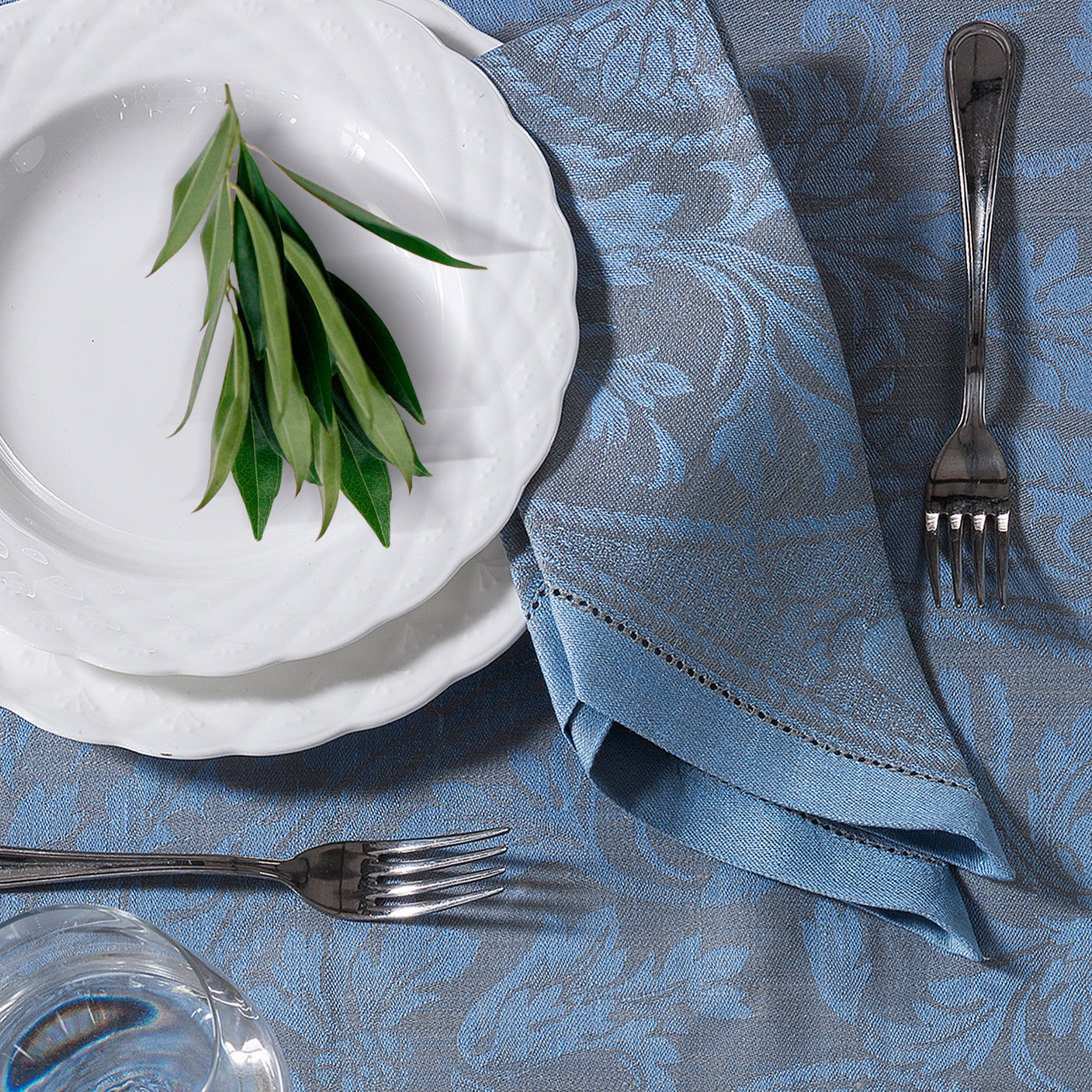 "FIOCCO" JACQUARD BLUE