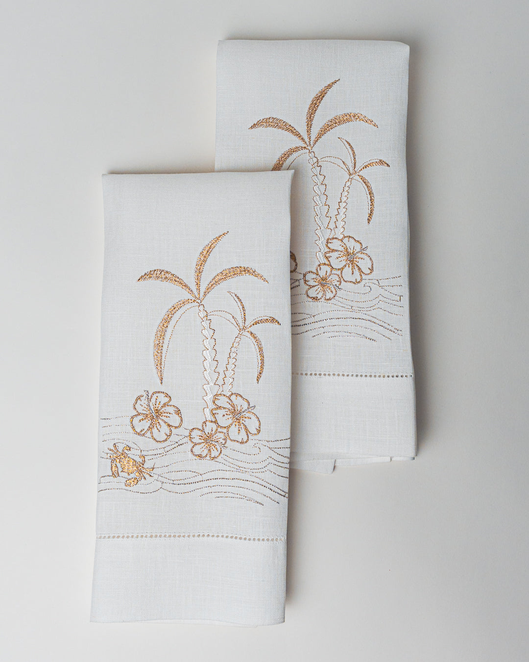 GUEST TOWELS LINEN EMBROIDERED