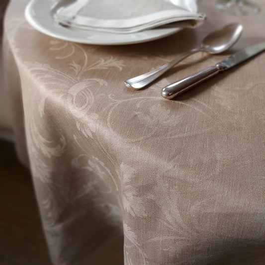 Ortensia jacquard linen tablelcoth