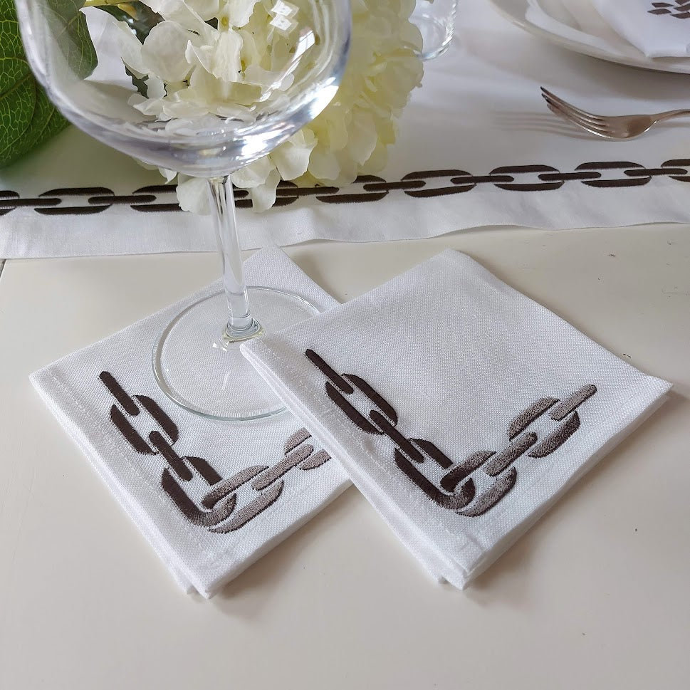 "Chain" Cocktail napkins (set of 6)